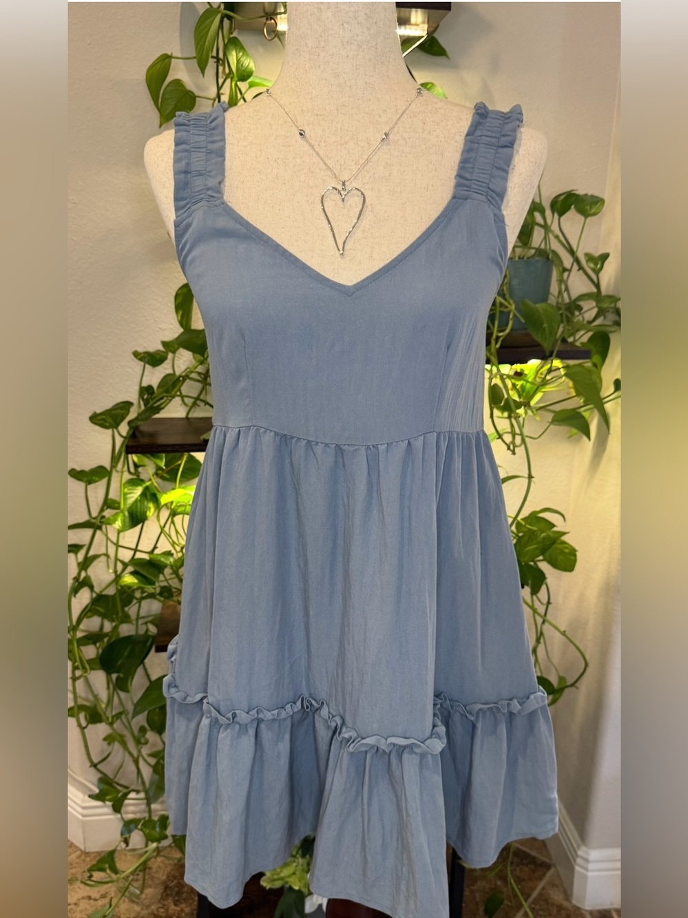 Blu Pepper Light Blue Ruffled Sundress